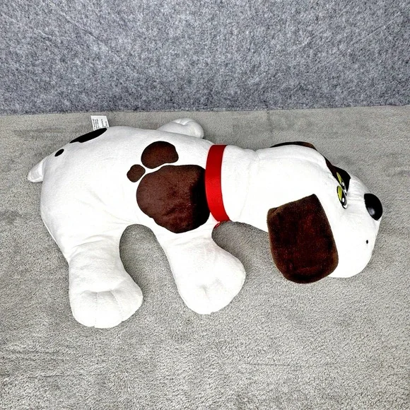 Pound Puppies Plush 17" White w/ Brown Spots, 2019 Hasbro Basic Fun Stuffed Dog - Picture 7 of 13